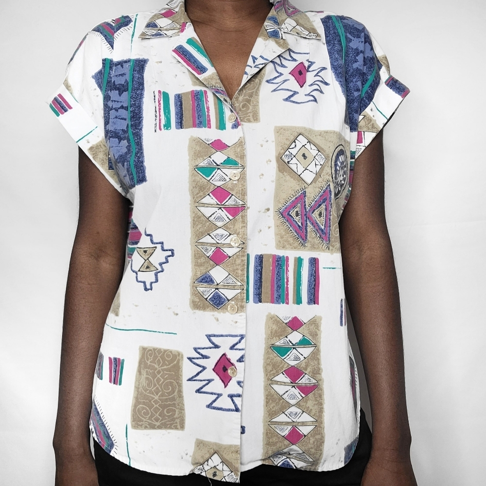Caliche Vintage Short Sleeve Button Down Shirt